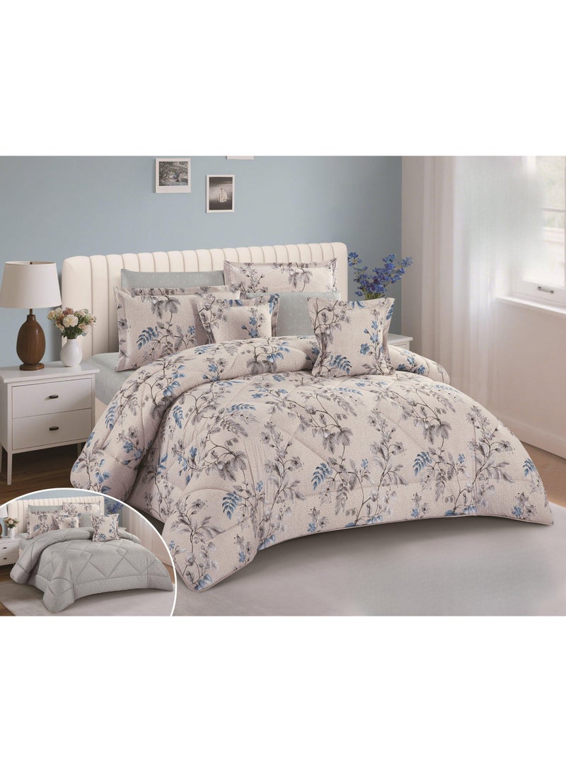 Summer double-sided floral bedspread, 8 pieces